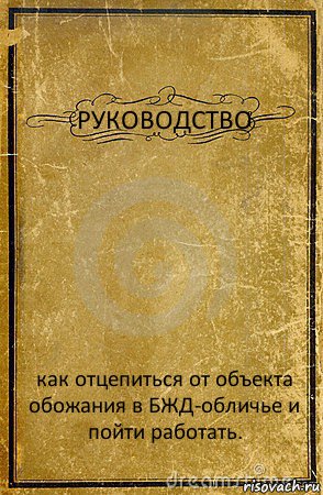 РУКОВОДСТВО как отцепиться от объекта обожания в БЖД-обличье и пойти работать., Комикс обложка книги