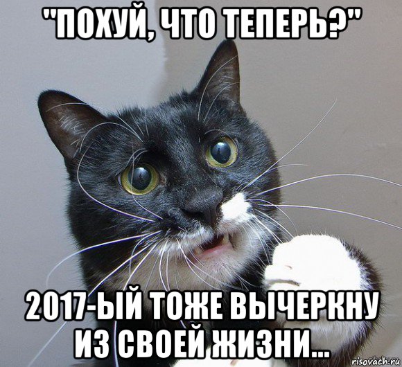 "похуй, что теперь?" 2017-ый тоже вычеркну из своей жизни...