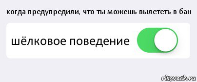 когда предупредили, что ты можешь вылететь в бан шёлковое поведение , Комикс Переключатель