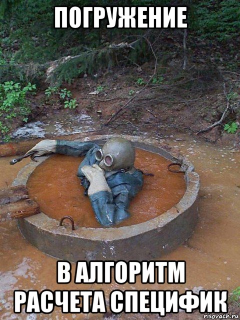 погружение в алгоритм расчета специфик, Мем Погружение