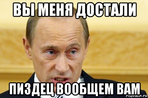 вы меня достали пиздец вообщем вам, Мем путин