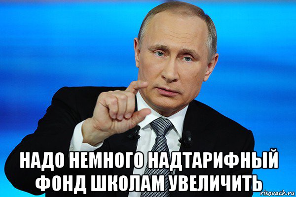  надо немного надтарифный фонд школам увеличить, Мем Путин