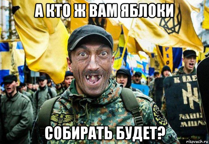 а кто ж вам яблоки собирать будет?