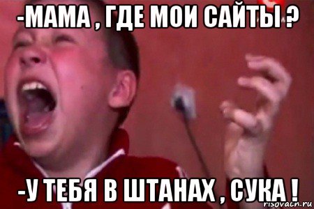 -мама , где мои сайты ? -у тебя в штанах , сука !, Мем  Сашко Фокин орет