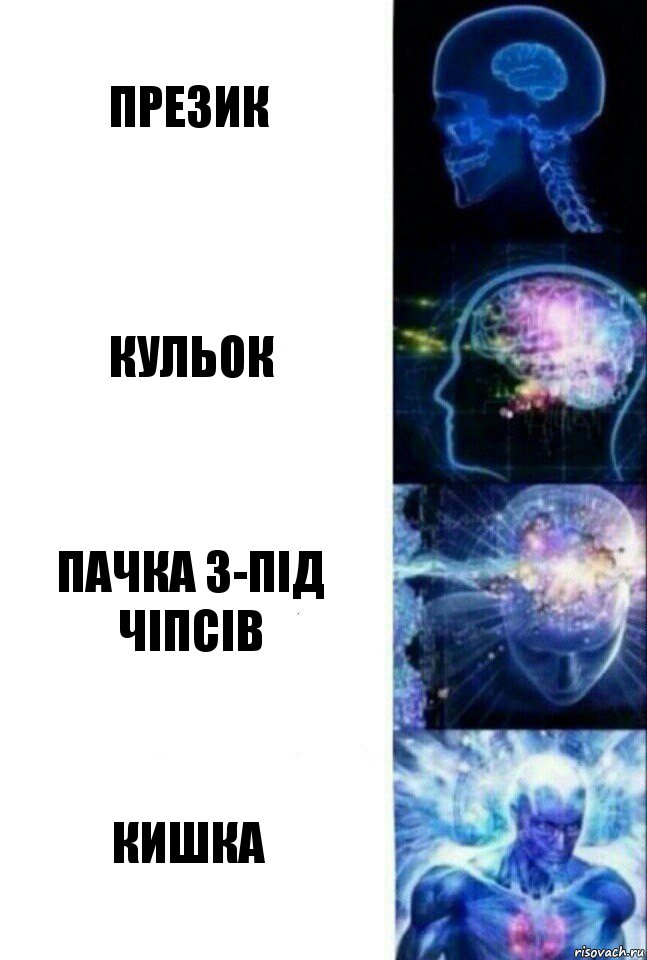 ПРЕЗИК КУЛЬОК ПАЧКА З-ПІД ЧІПСІВ КИШКА, Комикс  Сверхразум