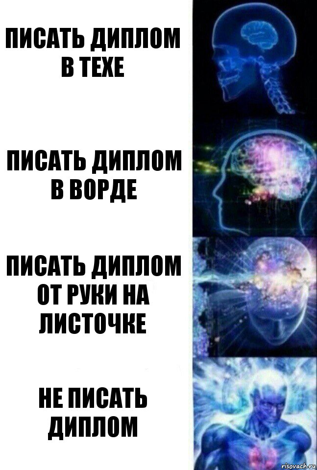 Писать диплом в техе Писать диплом в ворде Писать диплом от руки на листочке Не писать диплом, Комикс  Сверхразум