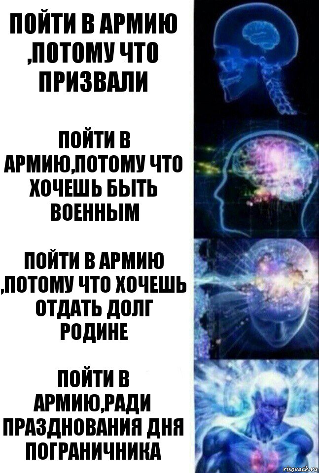 пойти в армию ,потому что призвали пойти в армию,потому что хочешь быть военным пойти в армию ,потому что хочешь отдать долг родине пойти в армию,ради празднования дня пограничника, Комикс  Сверхразум