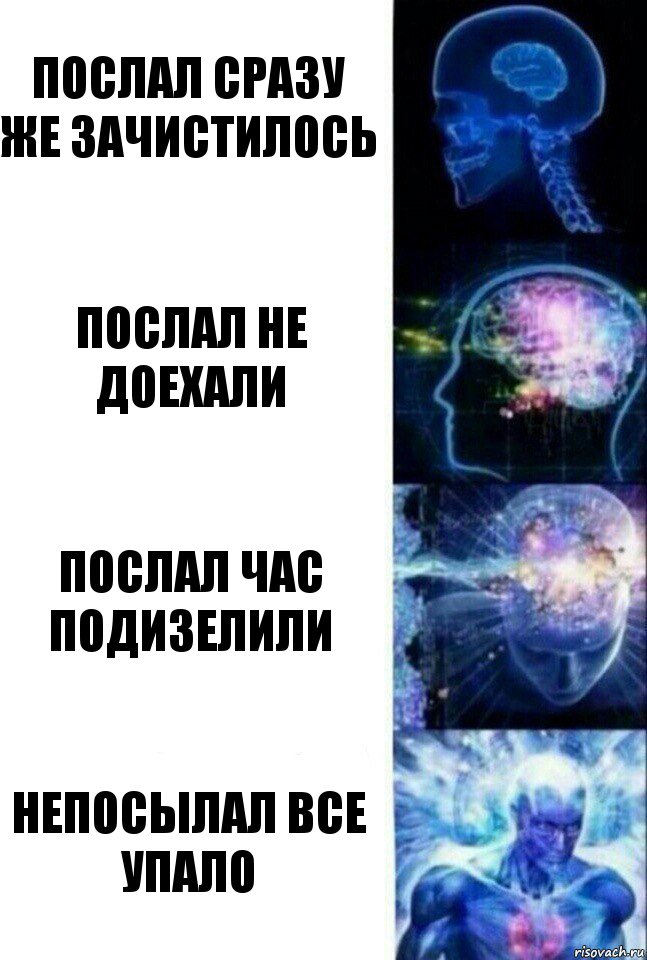 Послал сразу же зачистилось послал не доехали послал час подизелили непосылал все упало, Комикс  Сверхразум