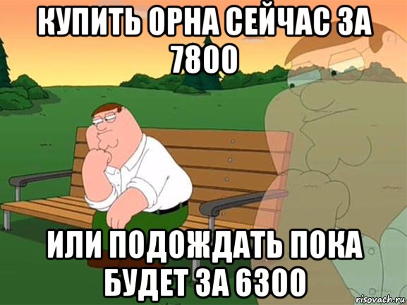 купить орна сейчас за 7800 или подождать пока будет за 6300, Мем Задумчивый Гриффин