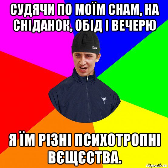 судячи по моїм снам, на сніданок, обід і вечерю я їм різні психотропні вєщєства.