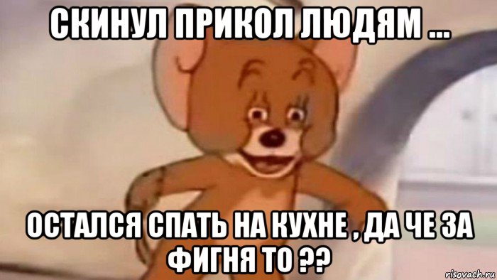 скинул прикол людям ... остался спать на кухне , да че за фигня то ??