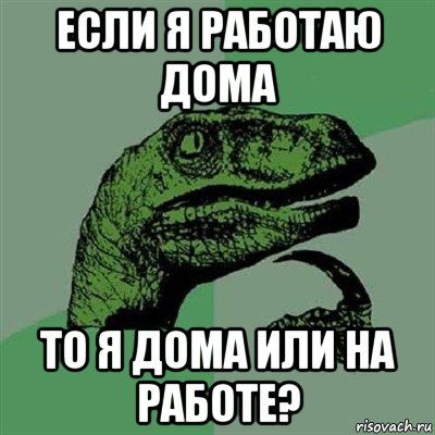 если я работаю дома то я дома или на работе?, Мем Филосораптор