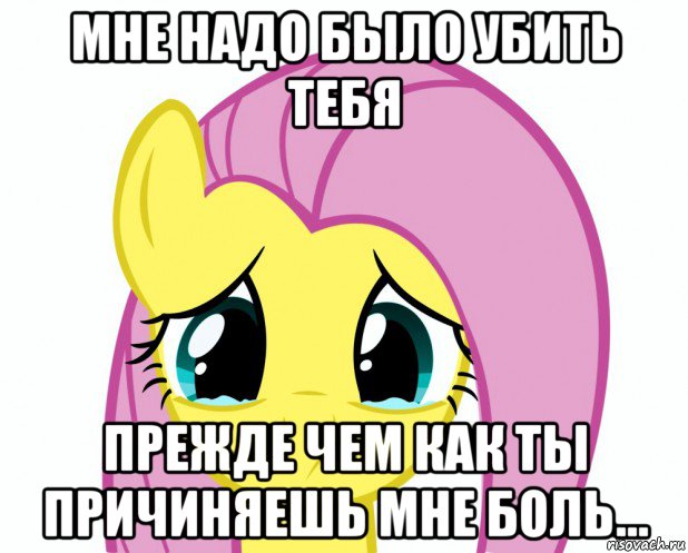 мне надо было убить тебя прежде чем как ты причиняешь мне боль...