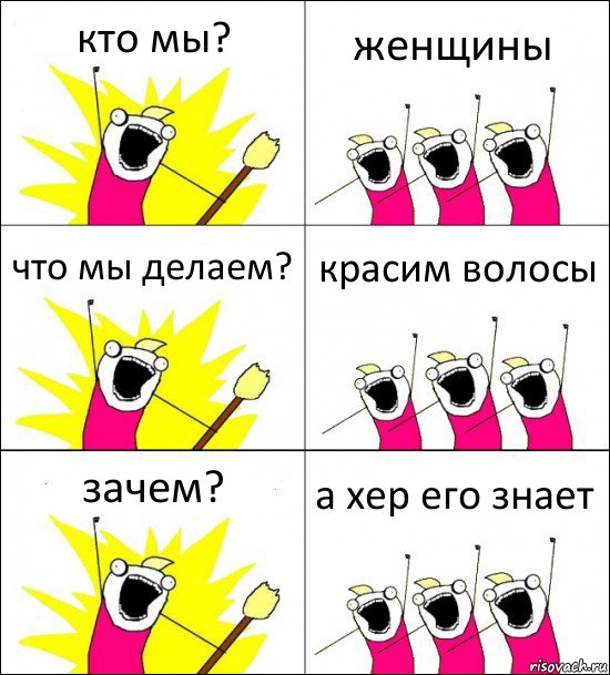 кто мы? женщины что мы делаем? красим волосы зачем? а хер его знает, Комикс кто мы