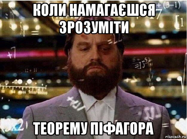 коли намагаєшся зрозуміти теорему піфагора