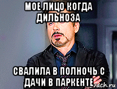 мое лицо когда дильноза свалила в полночь с дачи в паркенте, Мем мое лицо когда