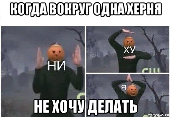 когда вокруг одна херня не хочу делать, Мем  Ни ху Я