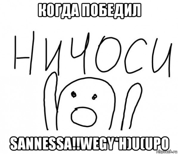 когда победил sannessa!!wegy*h)u(upo, Мем  Ничоси