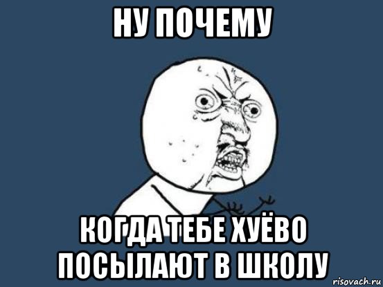 ну почему когда тебе хуёво посылают в школу, Мем Ну почему