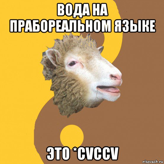 вода на прабореальном языке это *cvccv