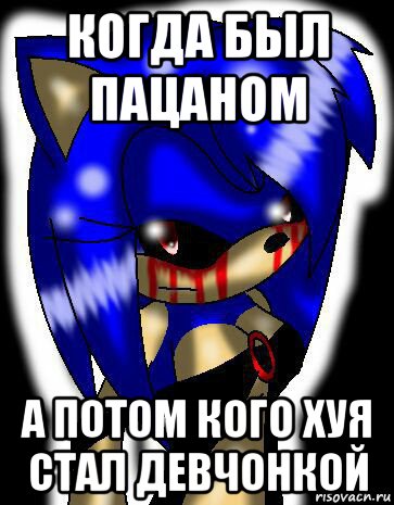 когда был пацаном а потом кого хуя стал девчонкой, Мем Sonic exe