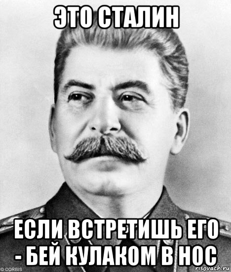 это сталин если встретишь его - бей кулаком в нос, Мем  Иосиф Виссарионович Сталин