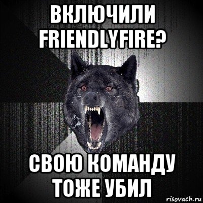 включили friendlyfire? свою команду тоже убил