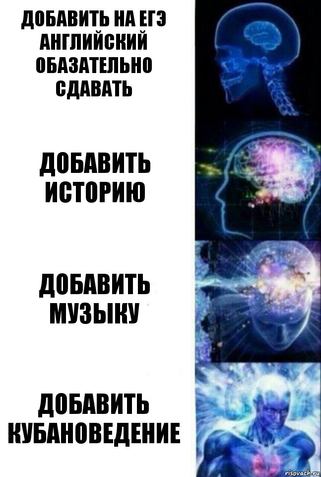 Добавить на Егэ английский обазательно сдавать Добавить Историю Добавить музыку добавить кубановедение, Комикс  Сверхразум