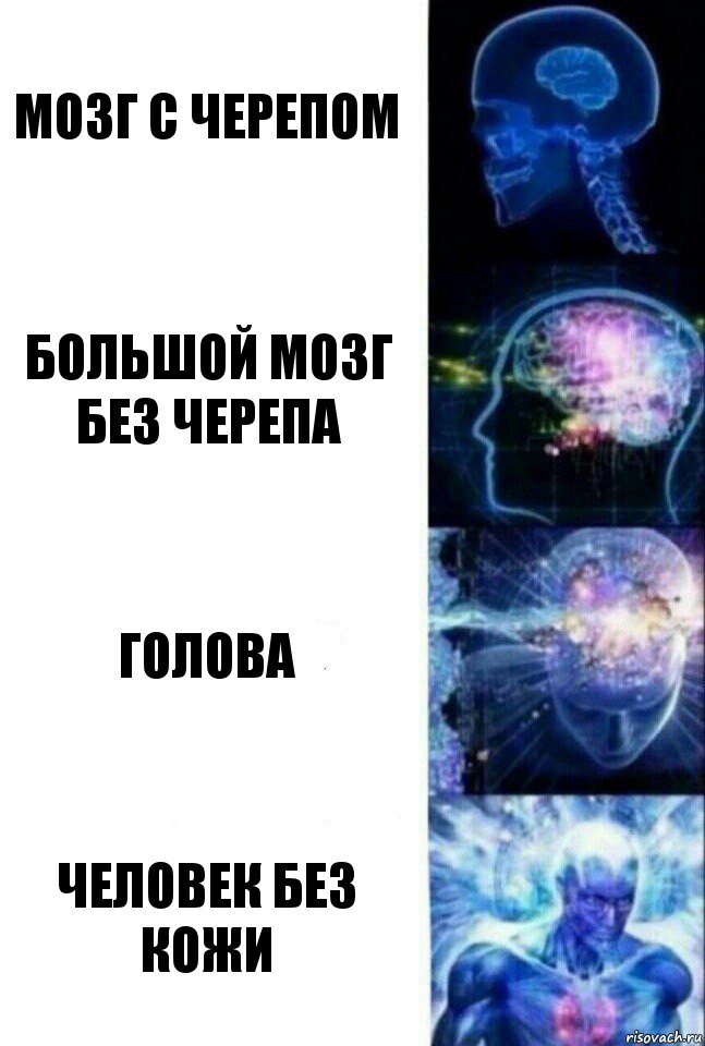 Мозг с черепом Большой мозг без черепа Голова Человек без кожи, Комикс  Сверхразум