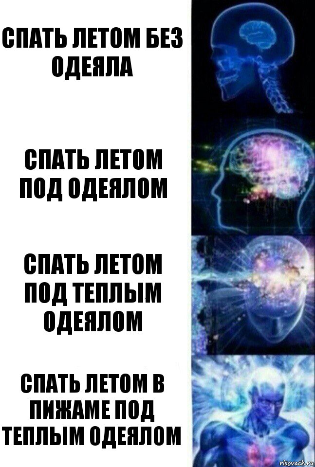 Спать летом без одеяла Спать летом под одеялом Спать летом под теплым одеялом Спать летом в пижаме под теплым одеялом, Комикс  Сверхразум