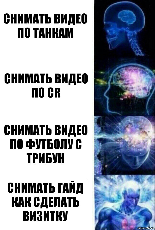 Снимать видео по танкам Снимать видео по CR Снимать видео по футболу с трибун Снимать гайд как сделать визитку, Комикс  Сверхразум