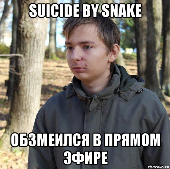 suicide by snake обзмеился в прямом эфире, Мем  Типичный двачер