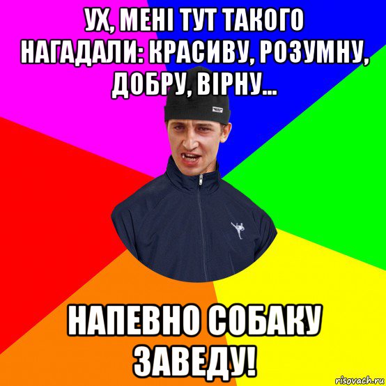 ух, мені тут такого нагадали: красиву, розумну, добру, вірну... напевно собаку заведу!