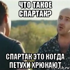 что такое спартак? спартак это когда петухи хрюкают