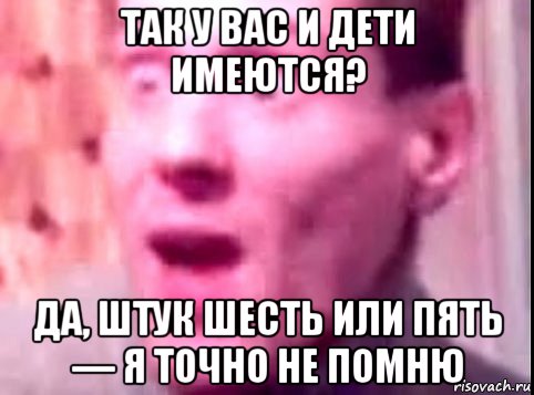 так у вас и дети имеются? да, штук шесть или пять — я точно не помню, Мем Дверь мне запили