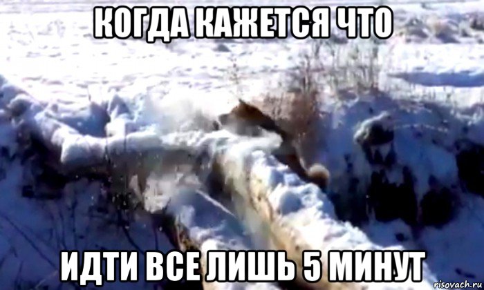 когда кажется что идти все лишь 5 минут