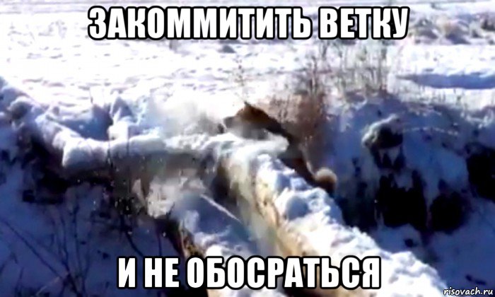 закоммитить ветку и не обосраться