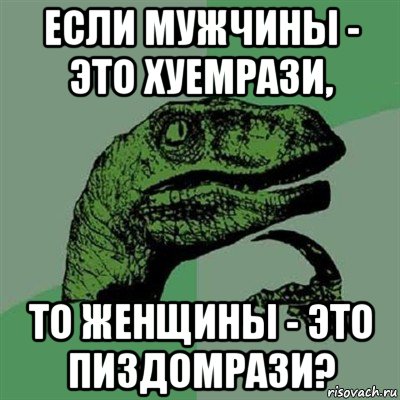 если мужчины - это хуемрази, то женщины - это пиздомрази?, Мем Филосораптор