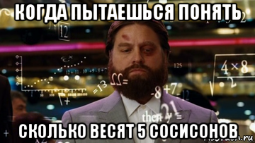 когда пытаешься понять сколько весят 5 сосисонов