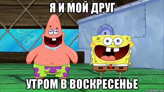 я и мой друг утром в воскресенье
