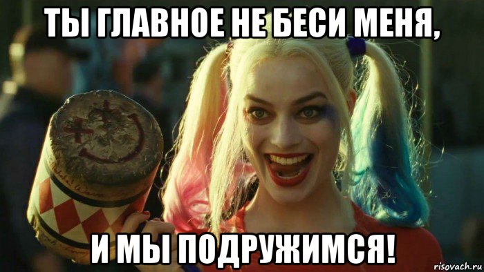 ты главное не беси меня, и мы подружимся!, Мем    Harley quinn