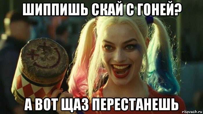 шиппишь скай с гоней? а вот щаз перестанешь, Мем    Harley quinn