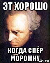 эт хорошо когда спёр морожку, Мем кант