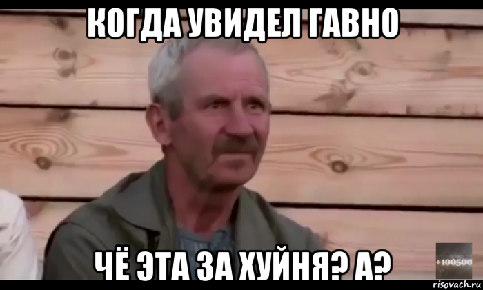 когда увидел гавно чё эта за хуйня? а?, Мем  Охуевающий дед