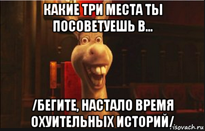 какие три места ты посоветуешь в... /бегите, настало время охуительных историй/, Мем Осел из Шрека