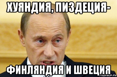 хуяндия, пиздеция- финляндия и швеция, Мем путин