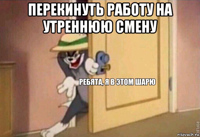 перекинуть работу на утреннюю смену , Мем    Ребята я в этом шарю