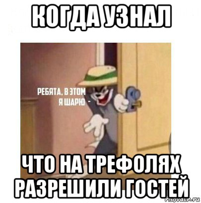 когда узнал что на трефолях разрешили гостей, Мем Ребята я в этом шарю