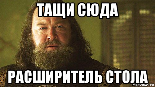 тащи сюда расширитель стола, Мем Роберт Баратеон Вина и шлюх мне