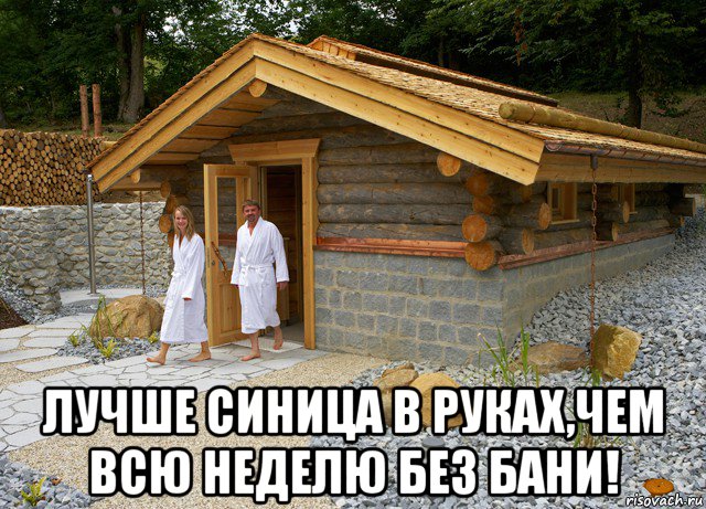  лучше синица в руках,чем всю неделю без бани!